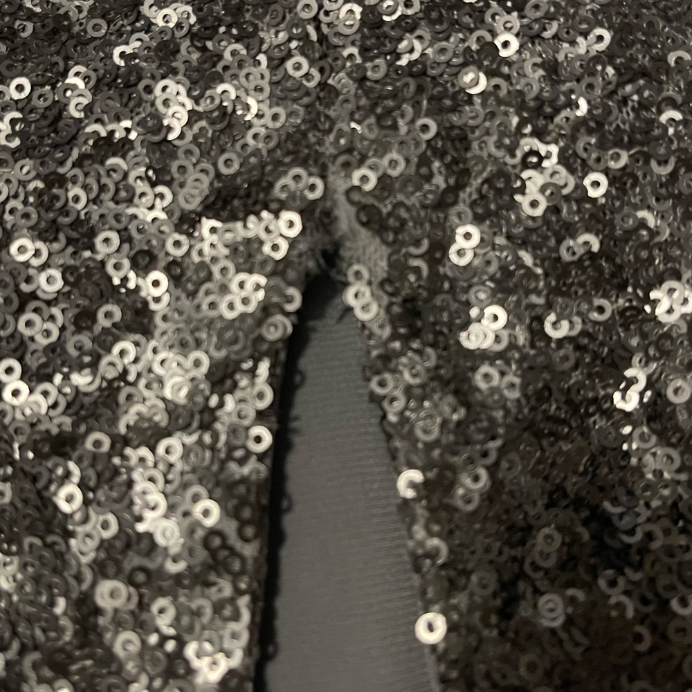 Sequined ‘Ryan’ Cutout Tea-Length Dress in Silver - Picture 7 of 14